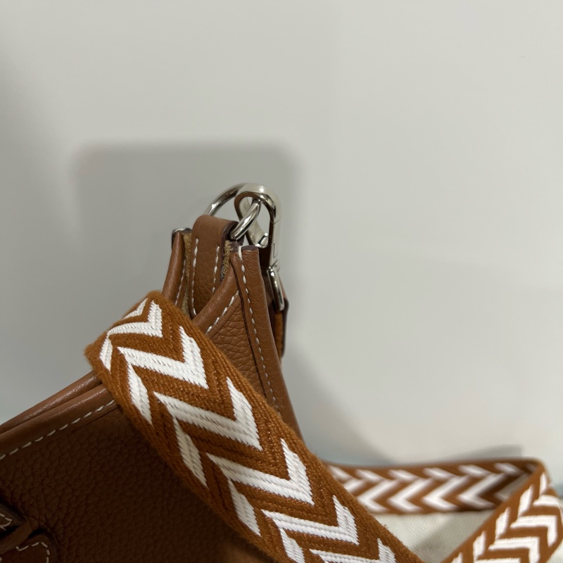 Hermes 愛馬仕 mini evelyne 16 金棕 銀釦-31