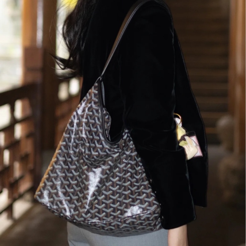 Goyard hobo腋下托特包 🈶購證 #帆布拼牛皮抗壓皮革 #耐操耐用大容量巨好裝-4