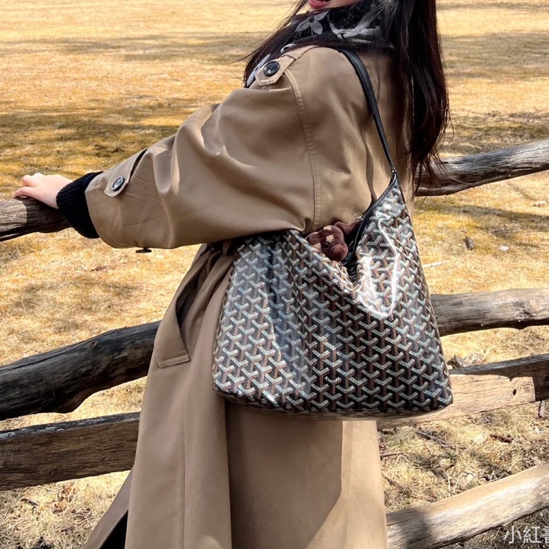 Goyard hobo腋下托特包 🈶購證 #帆布拼牛皮抗壓皮革 #耐操耐用大容量巨好裝-5