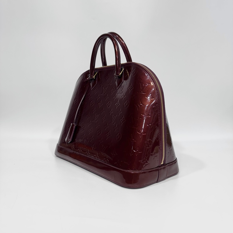 LV酒紅色漆皮ALMA GM手提貝殼包-1