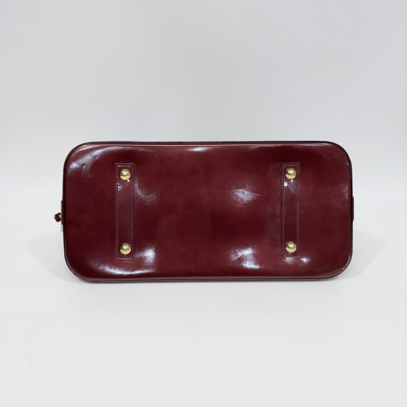 LV酒紅色漆皮ALMA GM手提貝殼包-4