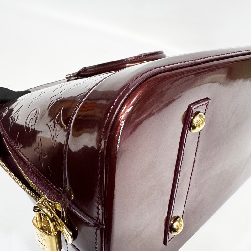 LV酒紅色漆皮ALMA GM手提貝殼包-7