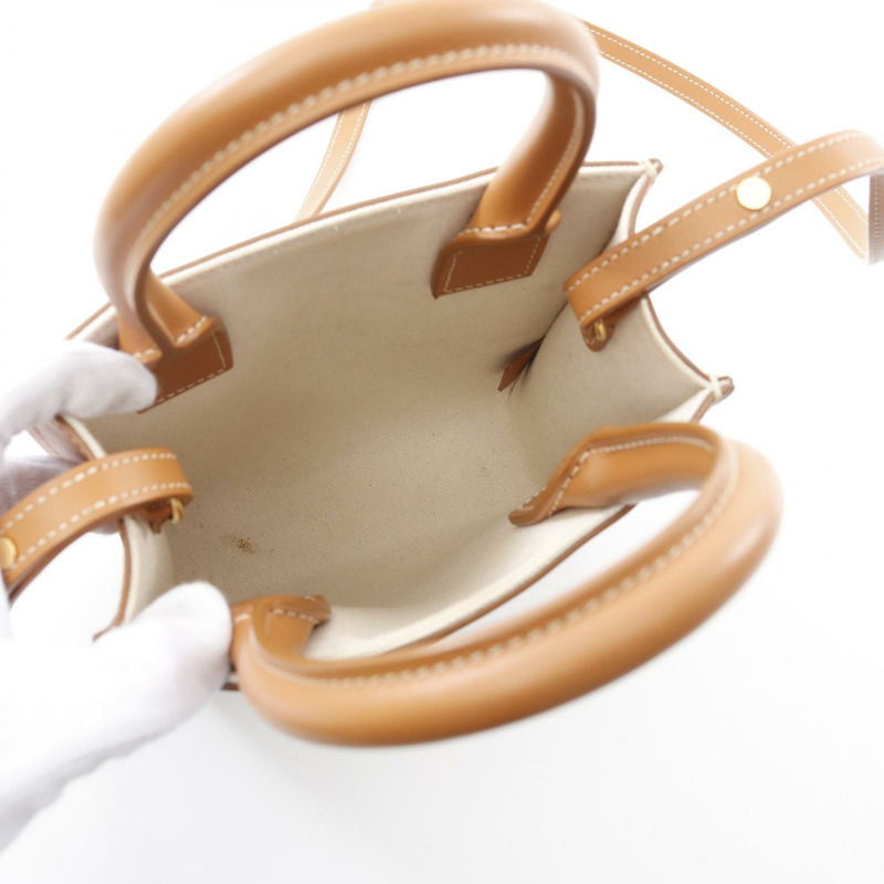 CELINE 迷你垂直 Cabas 手提斜背包 193302 帆布 皮革 天然 二手-2