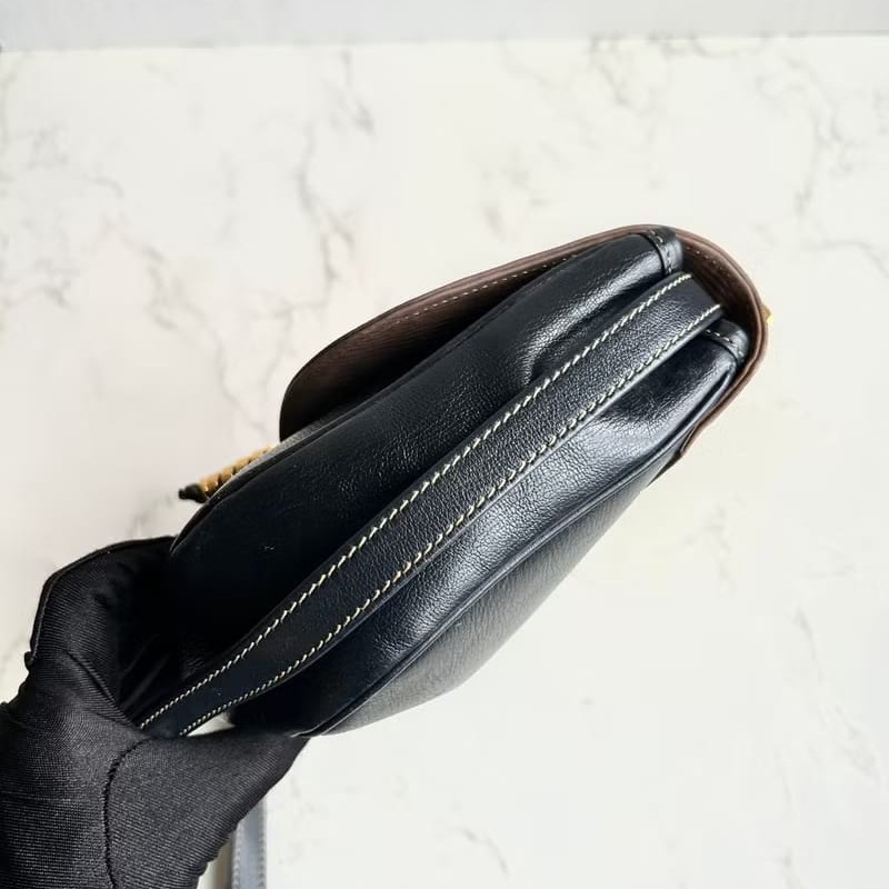 【LA LUNE】絕版中古包 Loewe拼色蛇骨凱莉包 側背包 斜背包 皮革包 單肩包-4