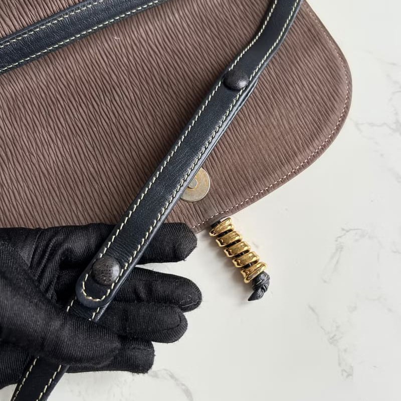 【LA LUNE】絕版中古包 Loewe拼色蛇骨凱莉包 側背包 斜背包 皮革包 單肩包-5