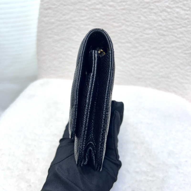 超優惠🖤CHANEL黑金荔枝牛皮菱格紋WOC鏈包/A33814-13