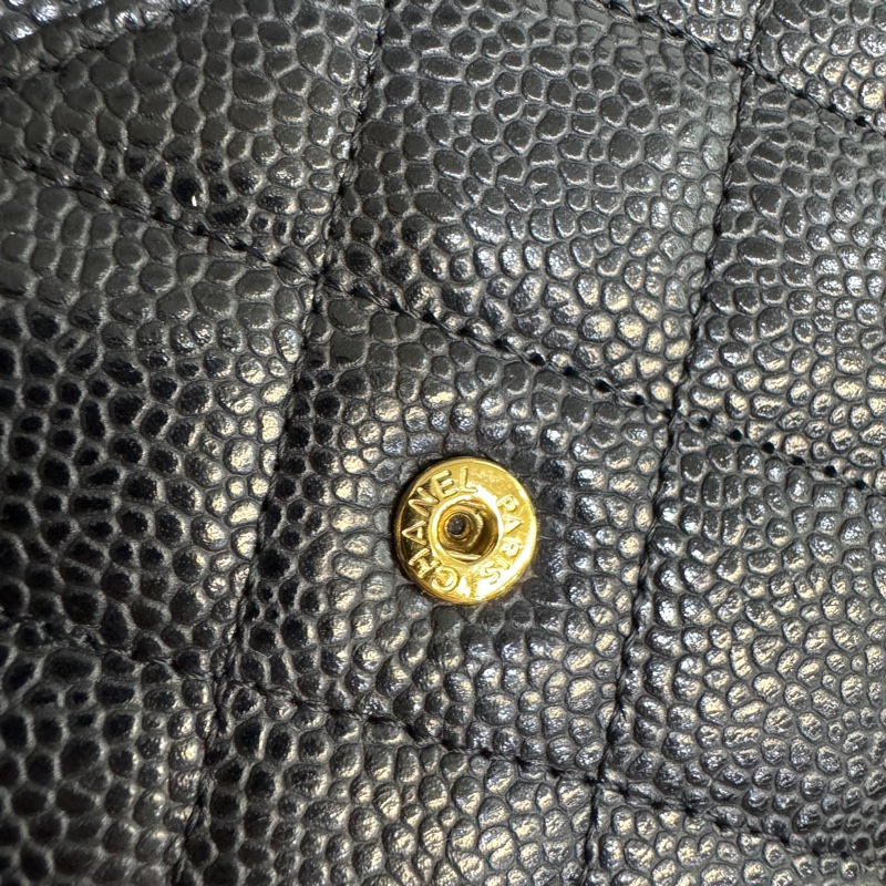 超優惠🖤CHANEL黑金荔枝牛皮菱格紋WOC鏈包/A33814-16