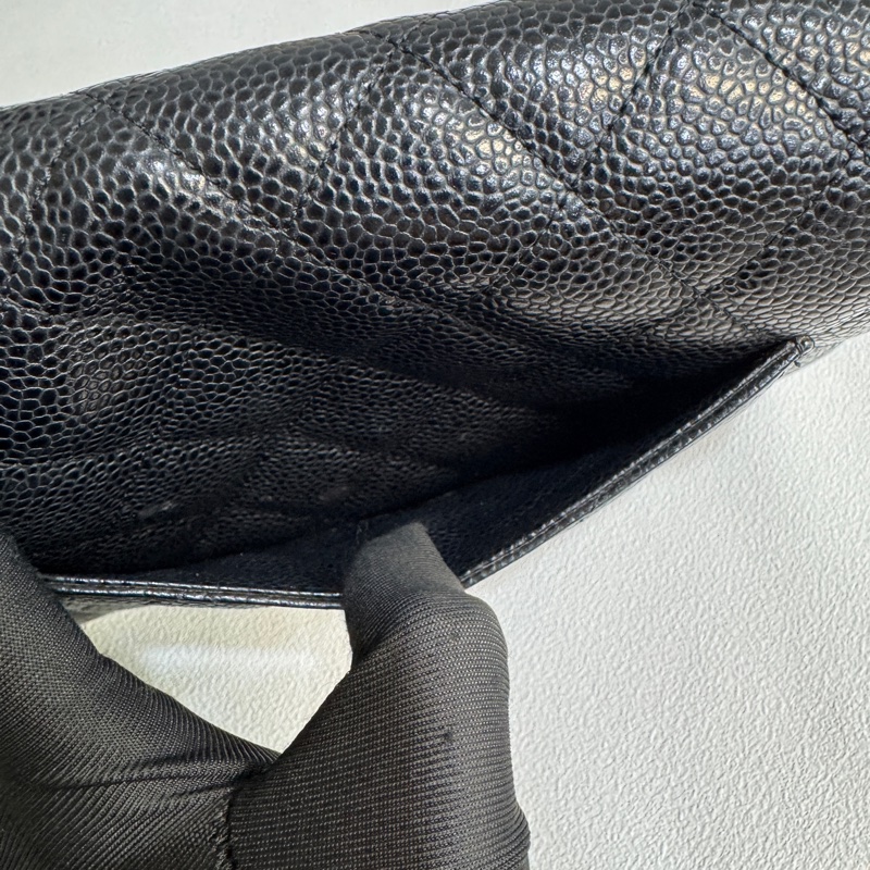 超優惠🖤CHANEL黑金荔枝牛皮菱格紋WOC鏈包/A33814-22