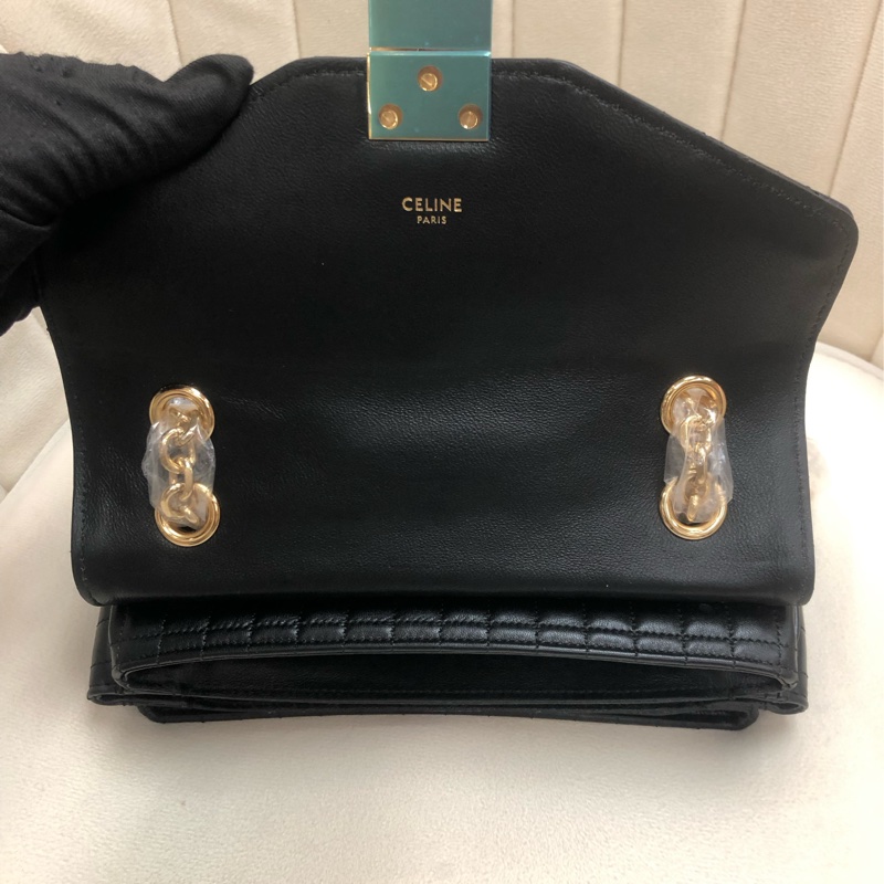 CELINE C Logo 方格牛皮斜孭袋 XA925-4