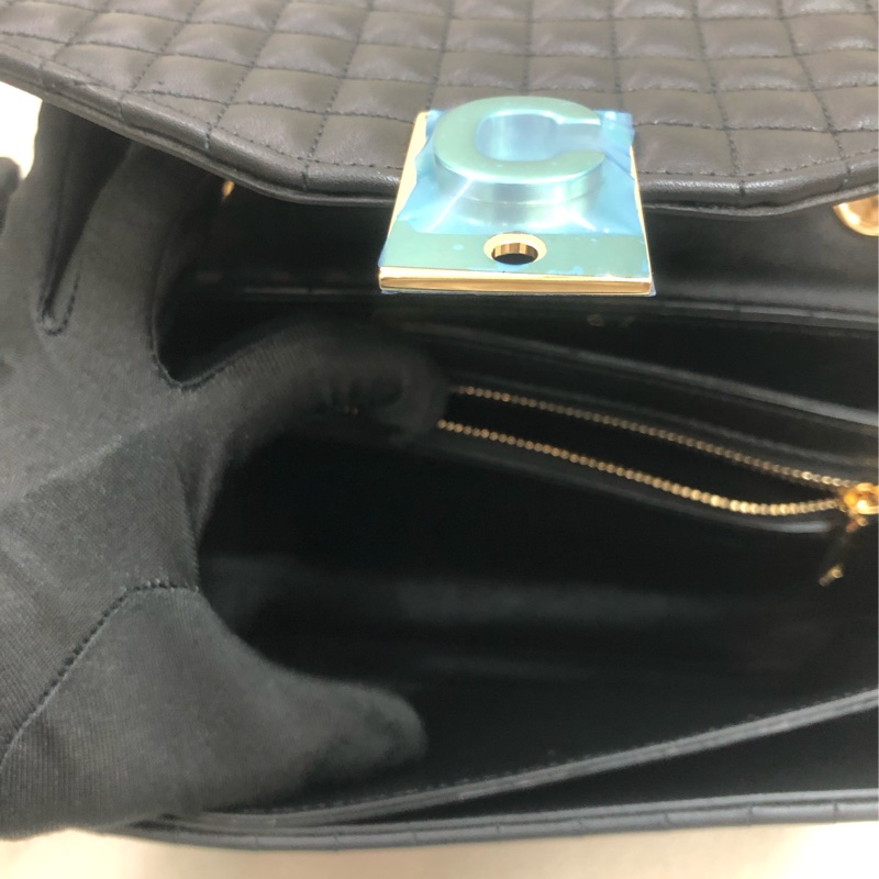 CELINE C Logo 方格牛皮斜孭袋 XA925-5