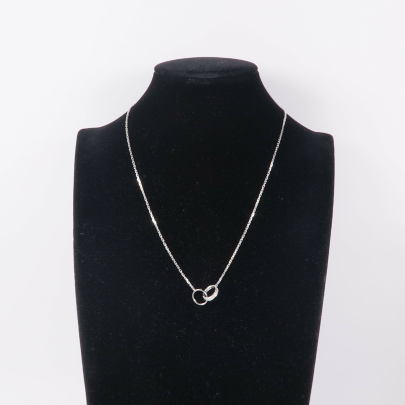 CARTIER 18K白金Love Necklace Semi Paved鑽石項鍊-7