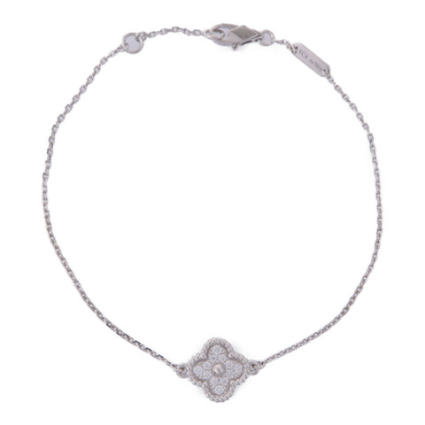 Van Cleef & Arpels 18K白金Sweet Alhambra Bracelet鑽石手鏈