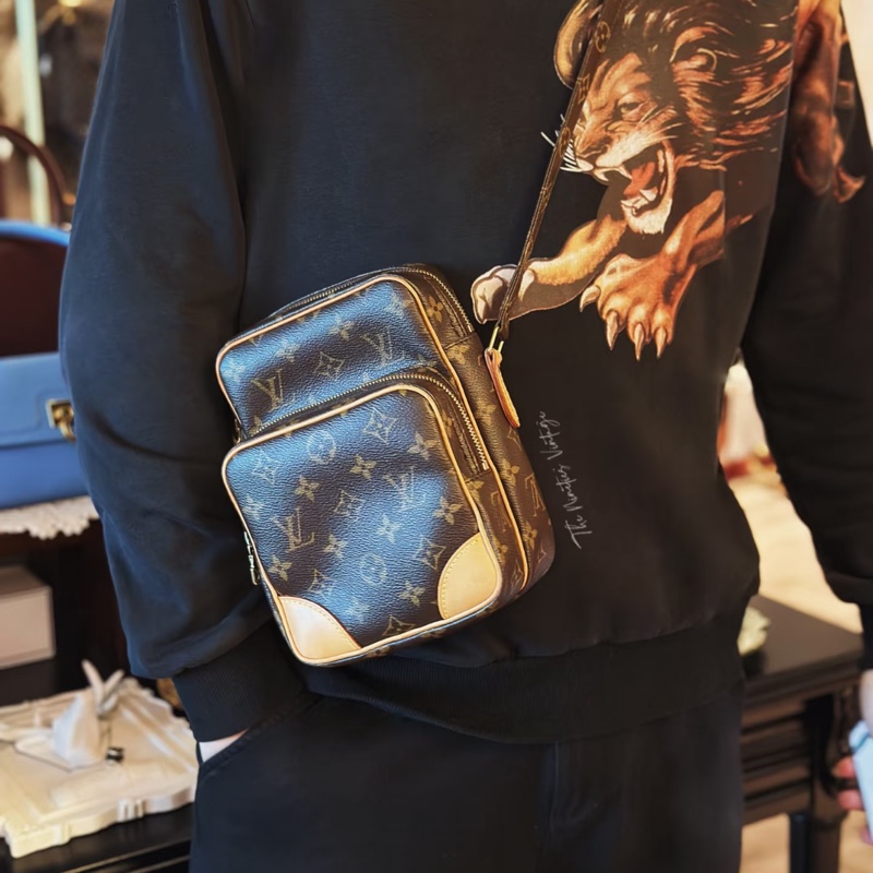 LV 老花雙層相機包 斜挎包-56