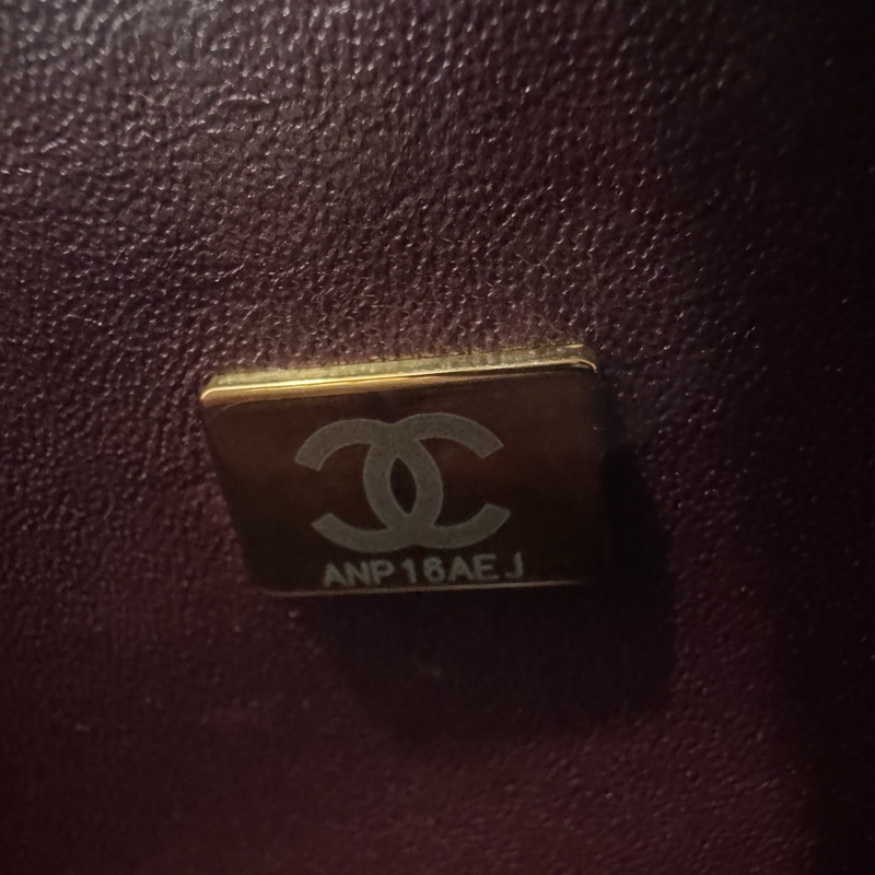 香奈兒CHANEL CF25黑金荔枝紋牛皮鏈條包 單肩斜挎包 中號-8