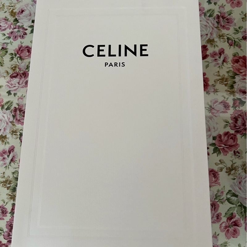 CELINE FOLCO標誌印花牛皮革中號手袋-3
