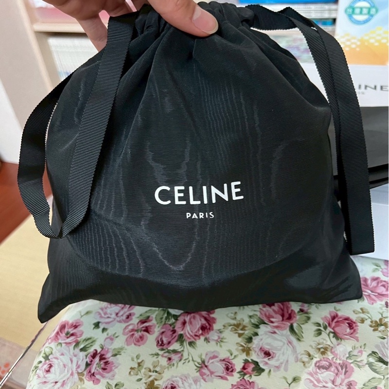 CELINE FOLCO標誌印花牛皮革中號手袋-4