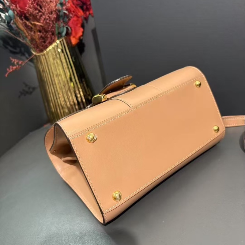 Delvaux 德爾沃 Brillan mini奶茶色box皮金扣-2