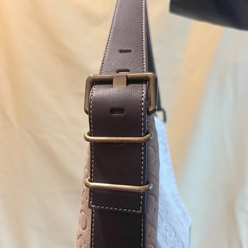 CELINE C Macadam 麂皮絨面米色肩背包手提袋 日本中古Vintage-4