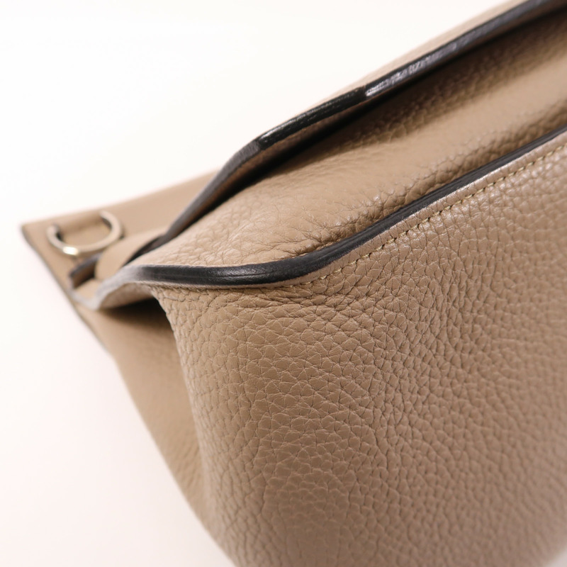 HERMES Clemence皮革Jypsiere 34銀扣肩背袋Argile-10