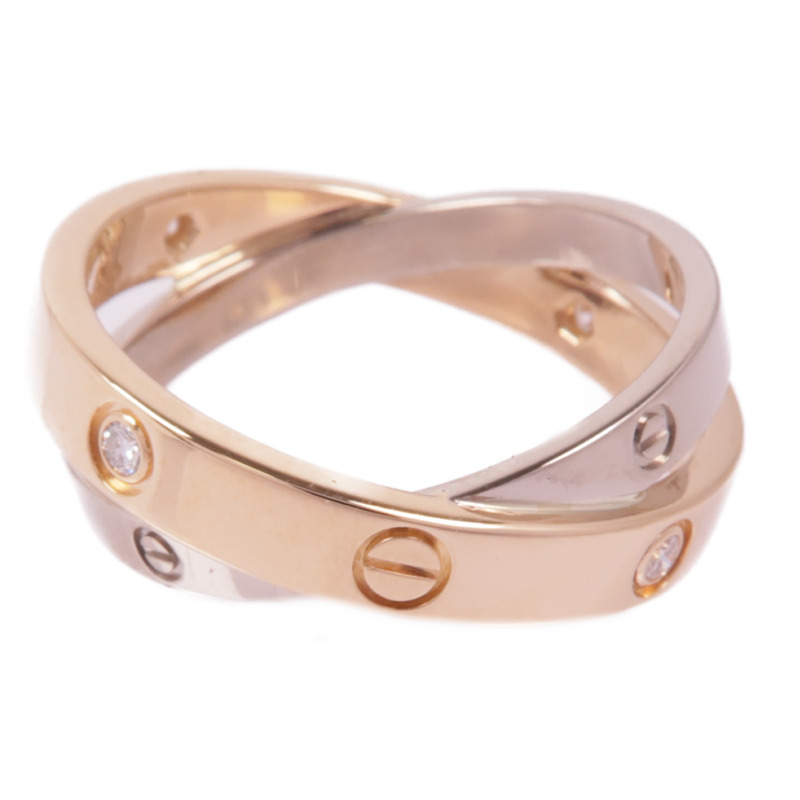 CARTIER 18K白金/玫瑰金Love Be Love Ring 6P Diamond鑽石戒指Cartier#56/US#7.5-3