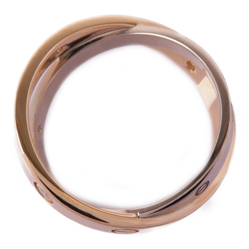 CARTIER 18K白金/玫瑰金Love Be Love Ring 6P Diamond鑽石戒指Cartier#56/US#7.5-4
