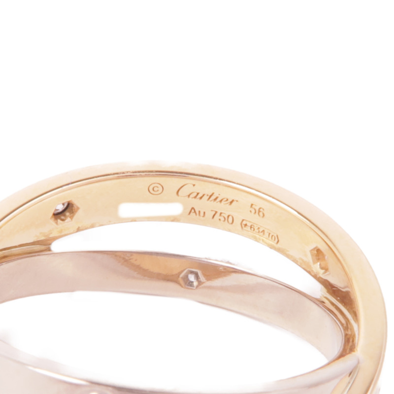 CARTIER 18K白金/玫瑰金Love Be Love Ring 6P Diamond鑽石戒指Cartier#56/US#7.5-5