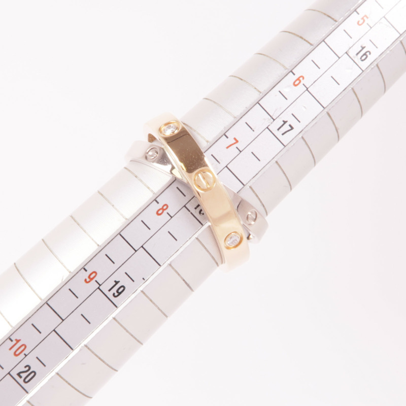 CARTIER 18K白金/玫瑰金Love Be Love Ring 6P Diamond鑽石戒指Cartier#56/US#7.5-6