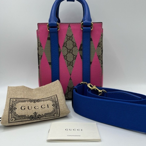 GUCCI 菱形GG印花 mini托特包