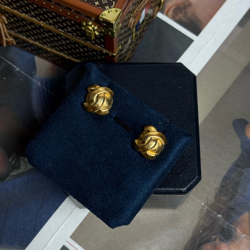 Chanel 香奈兒中古小金球耳環 ✨耳夾式-4