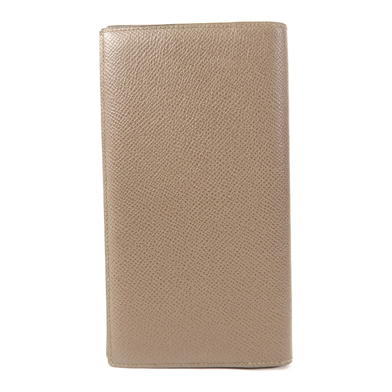 HERMES Epsom皮革Fleming Long Wallet長錢包Etoupe大象灰-1