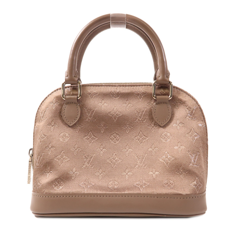 LOUIS VUITTON Monogram Satin Little Alma銀扣手挽袋-0