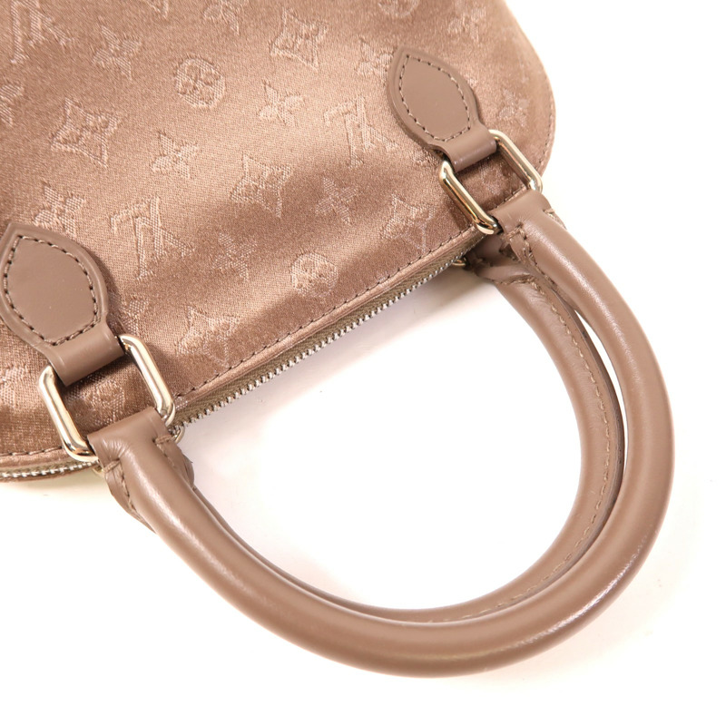 LOUIS VUITTON Monogram Satin Little Alma銀扣手挽袋-7