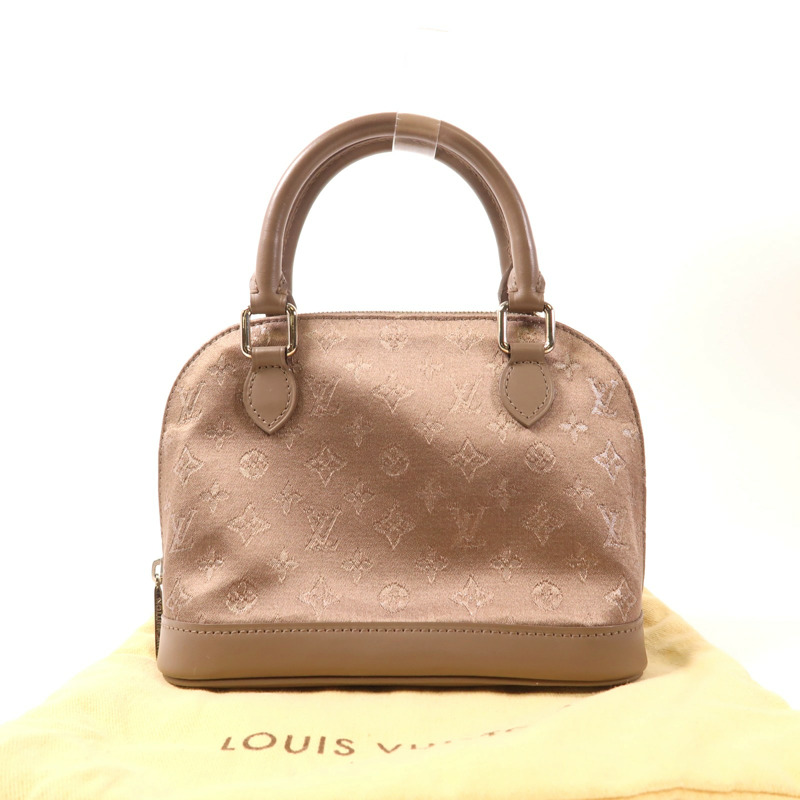 LOUIS VUITTON Monogram Satin Little Alma銀扣手挽袋-8