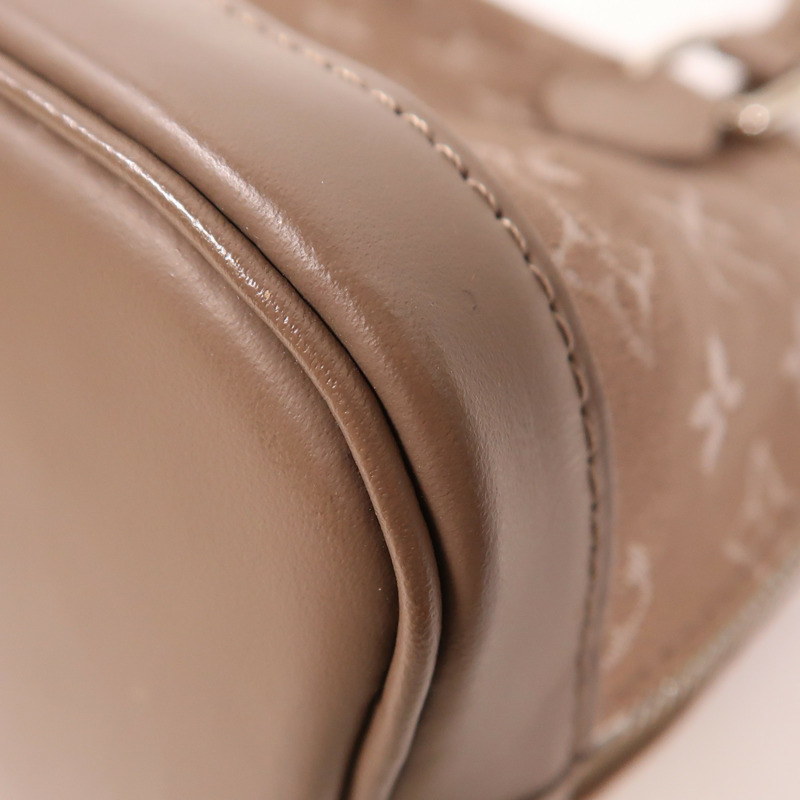 LOUIS VUITTON Monogram Satin Little Alma銀扣手挽袋-9