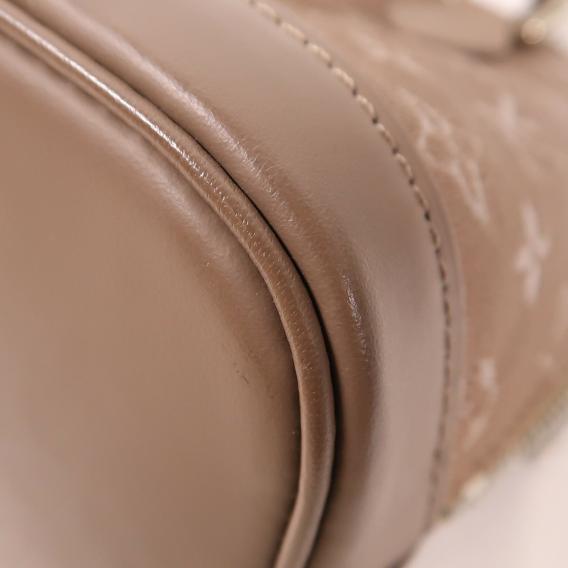 LOUIS VUITTON Monogram Satin Little Alma銀扣手挽袋-11