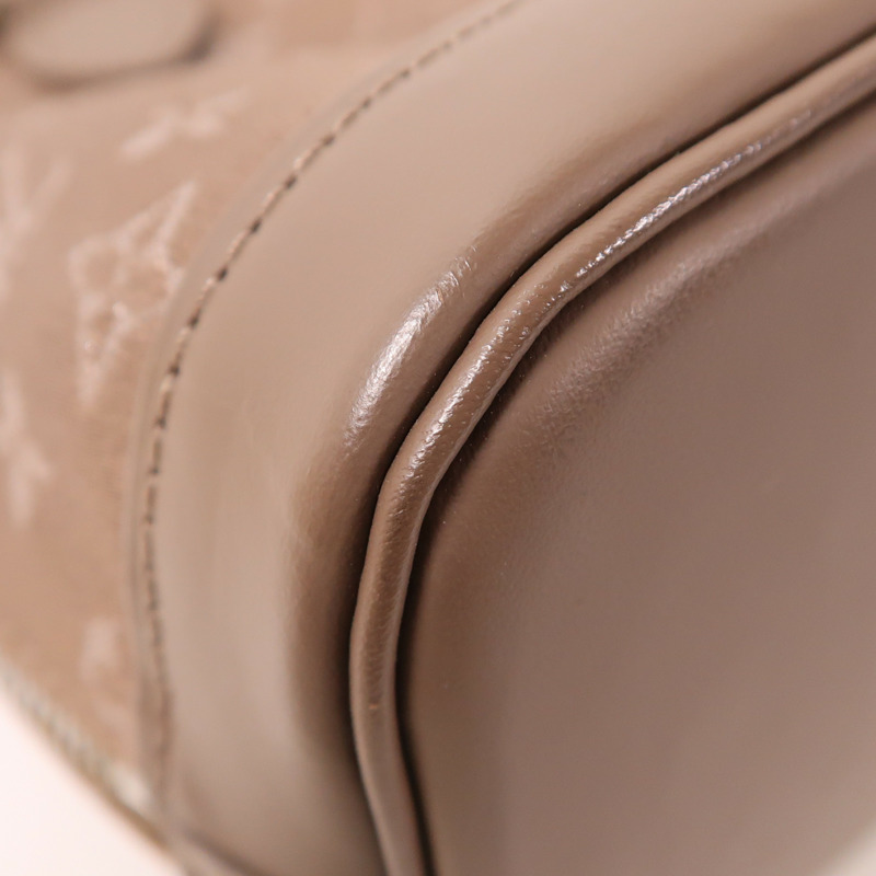 LOUIS VUITTON Monogram Satin Little Alma銀扣手挽袋-12
