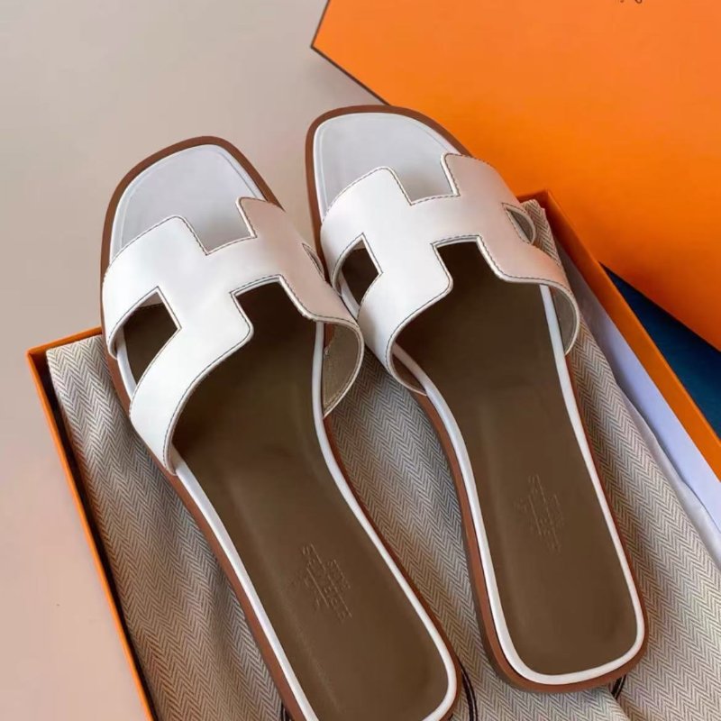 hermes 白色h拖鞋oran拖鞋 全新配件:塵袋-2