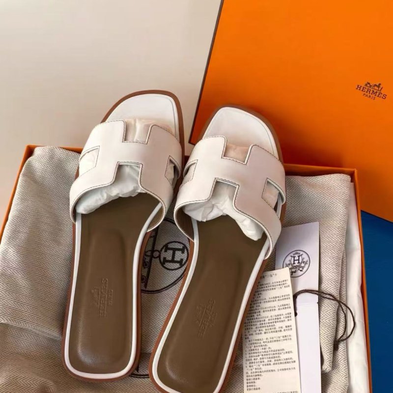 hermes 白色h拖鞋oran拖鞋 全新配件:塵袋-3