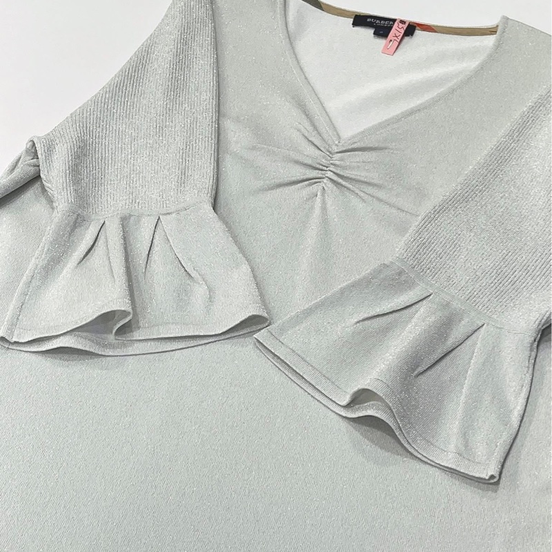 BURBERRY  倫敦 抓皺銀蔥戰馬上衣-7