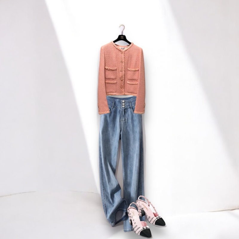 🍒CHANEL沒穿過閒置粗花呢開襟外套size:42/ 2F250512-1-3