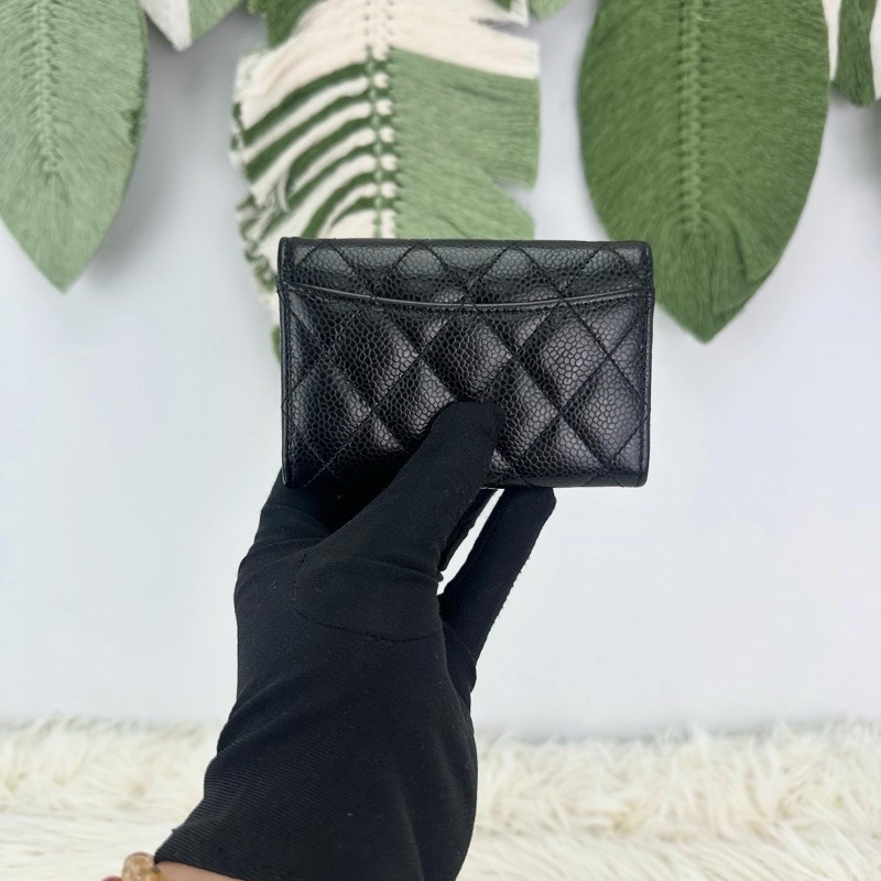 CHANEL 黑金荔枝牛皮卡片包-3