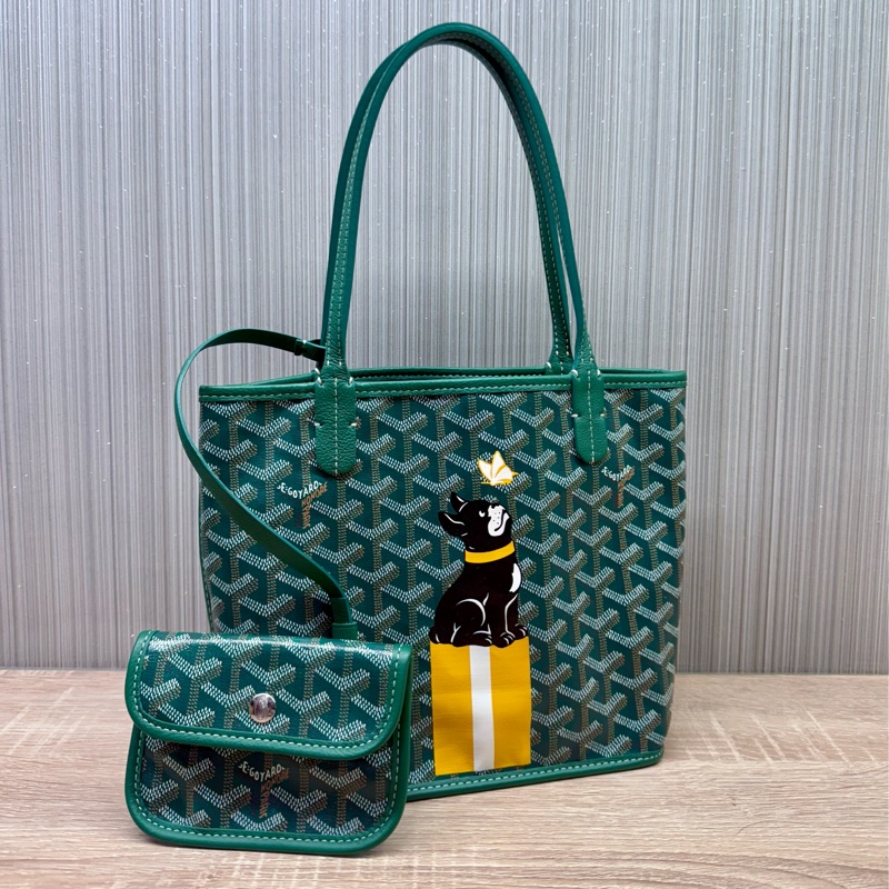 Goyard Anjou mini tote限量彩繪綠色迷你手提托特包-0