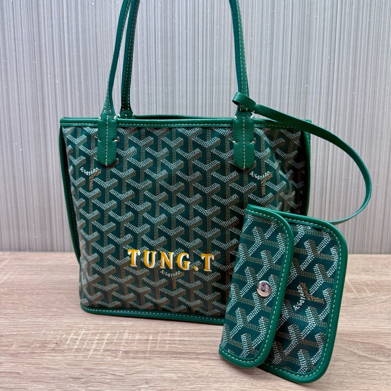 Goyard Anjou mini tote限量彩繪綠色迷你手提托特包-3