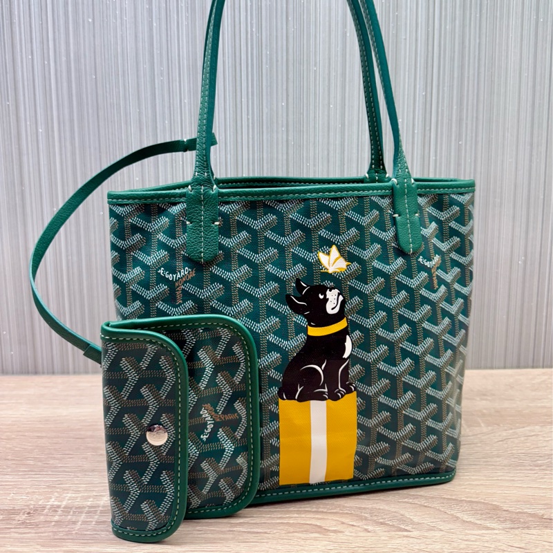 Goyard Anjou mini tote限量彩繪綠色迷你手提托特包-5