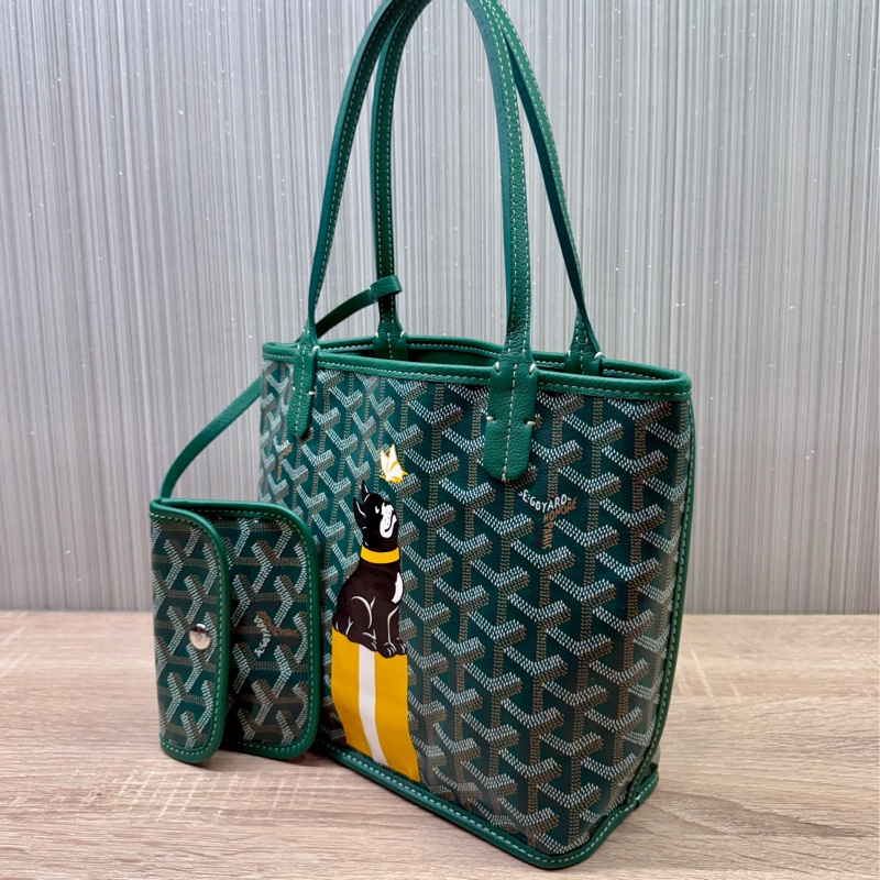 Goyard Anjou mini tote限量彩繪綠色迷你手提托特包-7