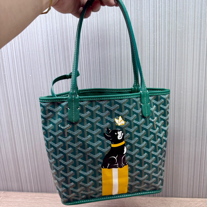 Goyard Anjou mini tote限量彩繪綠色迷你手提托特包-8