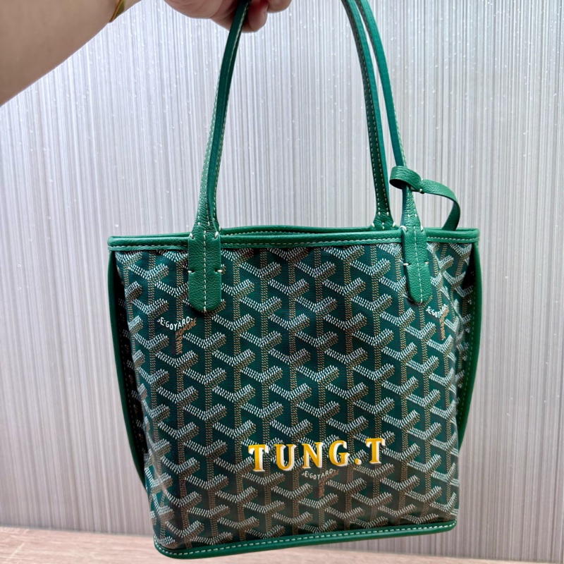 Goyard Anjou mini tote限量彩繪綠色迷你手提托特包-9