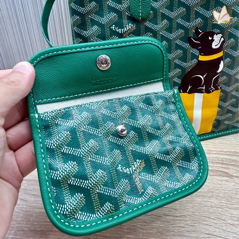 Goyard Anjou mini tote限量彩繪綠色迷你手提托特包-16