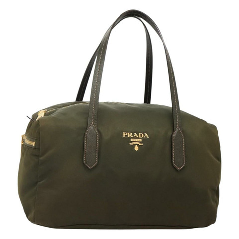 PRADA 單肩包 尼龍 綠金色 正品 117234