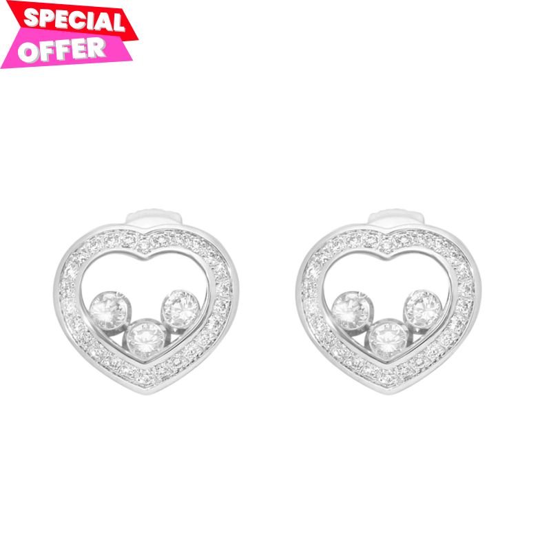 Chopard 蕭邦 Happy Diamond 18k金心形鑽石耳環-1